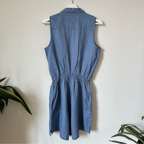 Saks Fifth Avenue Linen Chambray Sleeveless Blue Romper Size M - Picture 4 of 9